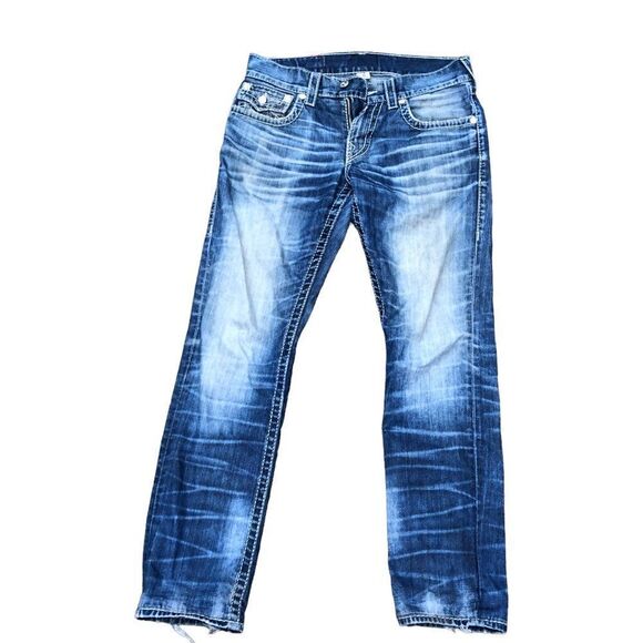 Vintage True Religion Jeans Size 30 SLIM BIG T Blue - Picture 5 of 10